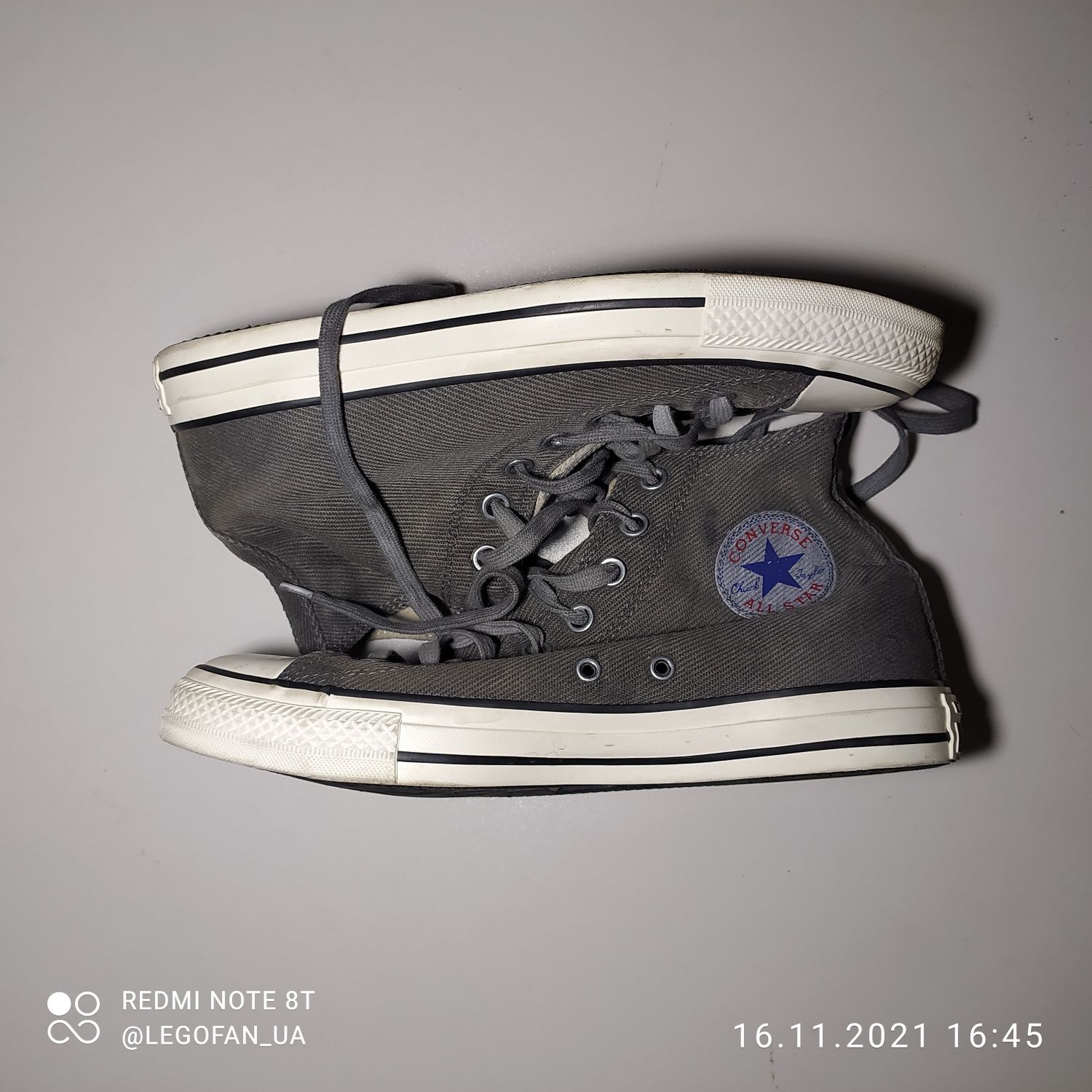 Из США Кеды Converse ® Классика серый джинс высокие — унисекс Конверсы