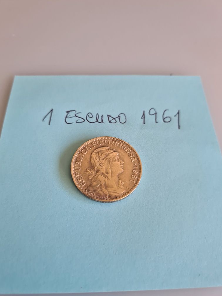 1 escudo de 1961 , moeda .