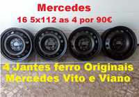 4 jantes 16 5x112 Mercedes Vito, Viano, ferro ET52 6.5J . 1 tampão