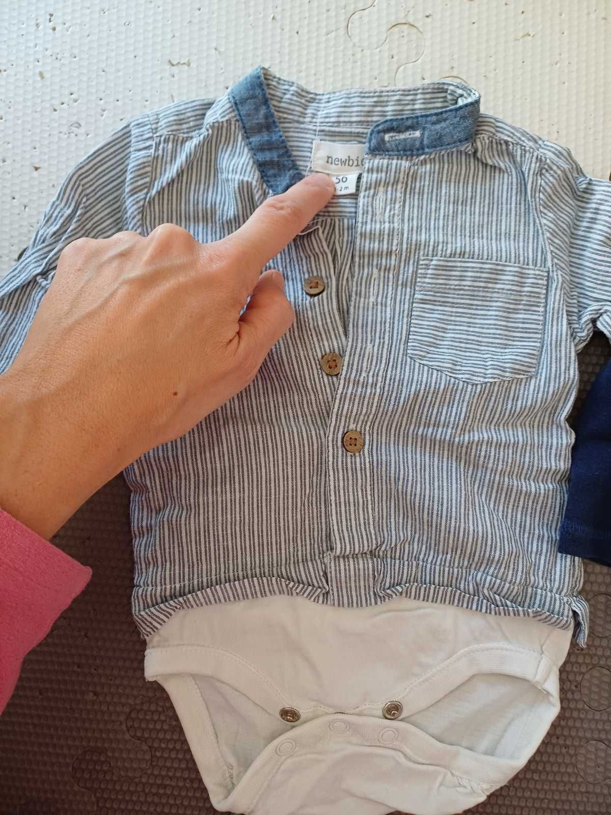 Zestaw body z dlugim rękawem rozm 56 62 dla chłopca  lindex newbie h&m