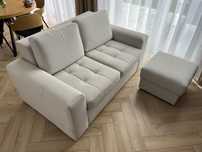 Sofa dwuosobowa z funkcją spania + podnóżek