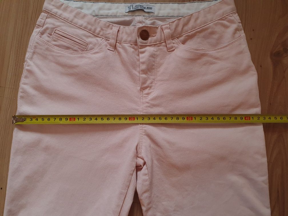 Jeansy pudrowy róż S wysoki stan Everyday wear rurki