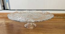 Patera świąteczna 30cm XL XXL srebrna płatki śniegu szklana szkło