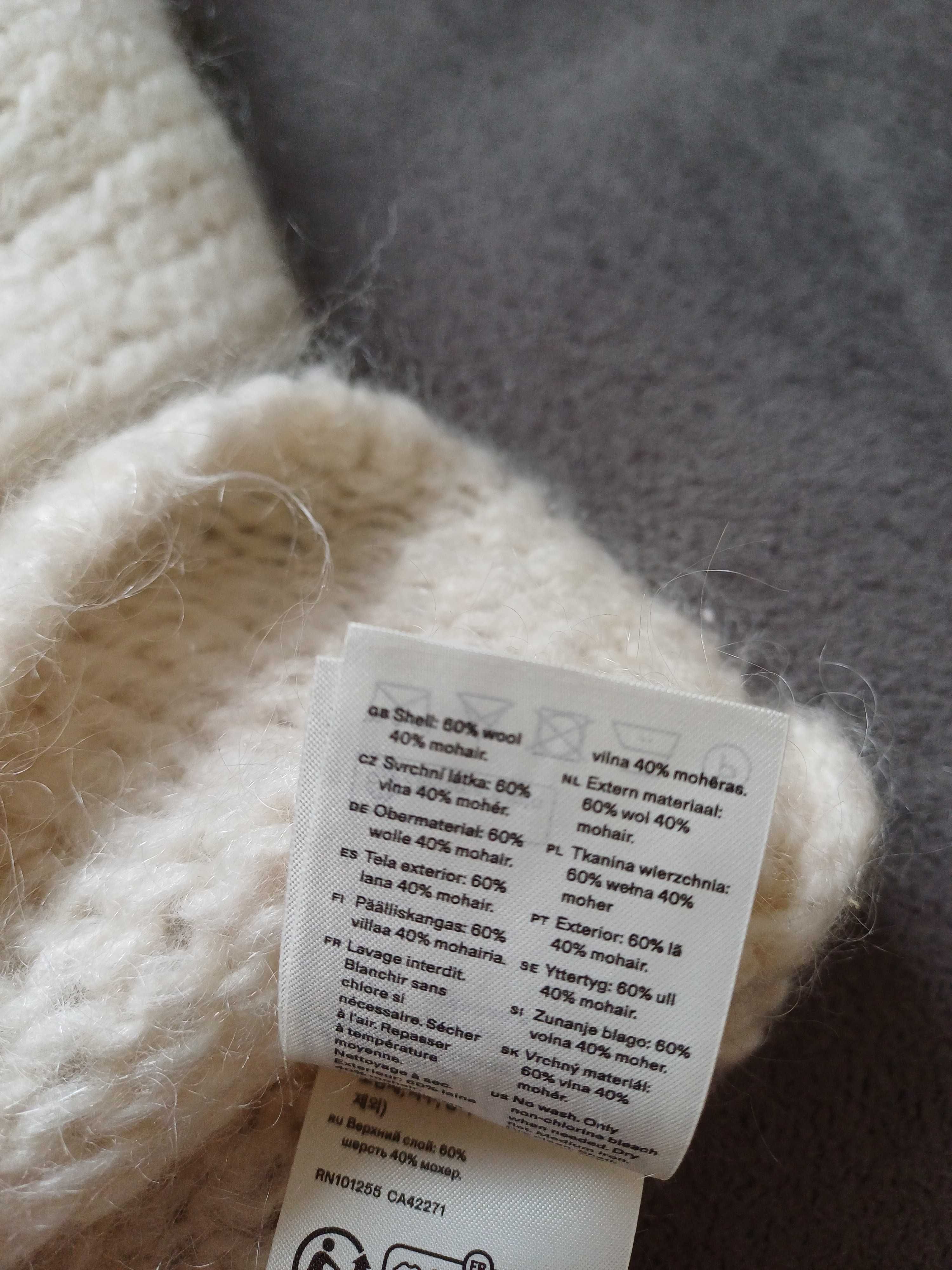 Arket dzianinowy sweter wełna moher rozmiar M
