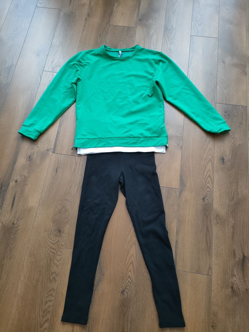 Komplet bluza i legginsy prążek S/M