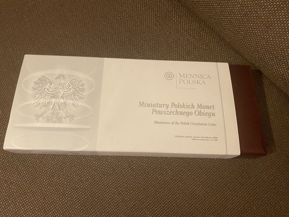 Miniatury Polskich Monet Powszechnego obiegu 2008, srebro, 1000 sztuk