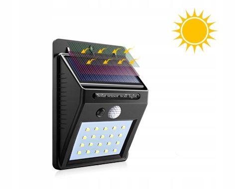 LAMPA SOLARNA 20LED Z CZUJNIKIEM RUCHU I zmierzchunowy mozliwość wysy