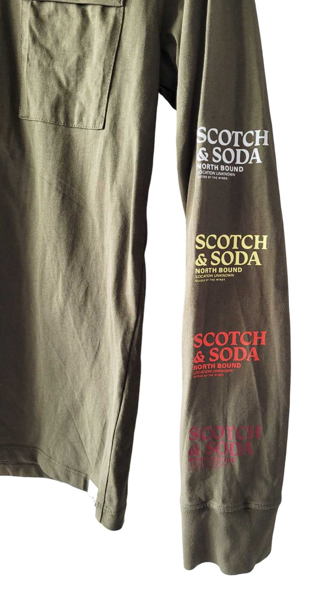 Oliwkowa khaki bawełniana bluzka damska długi rękaw M Scotch & Soda