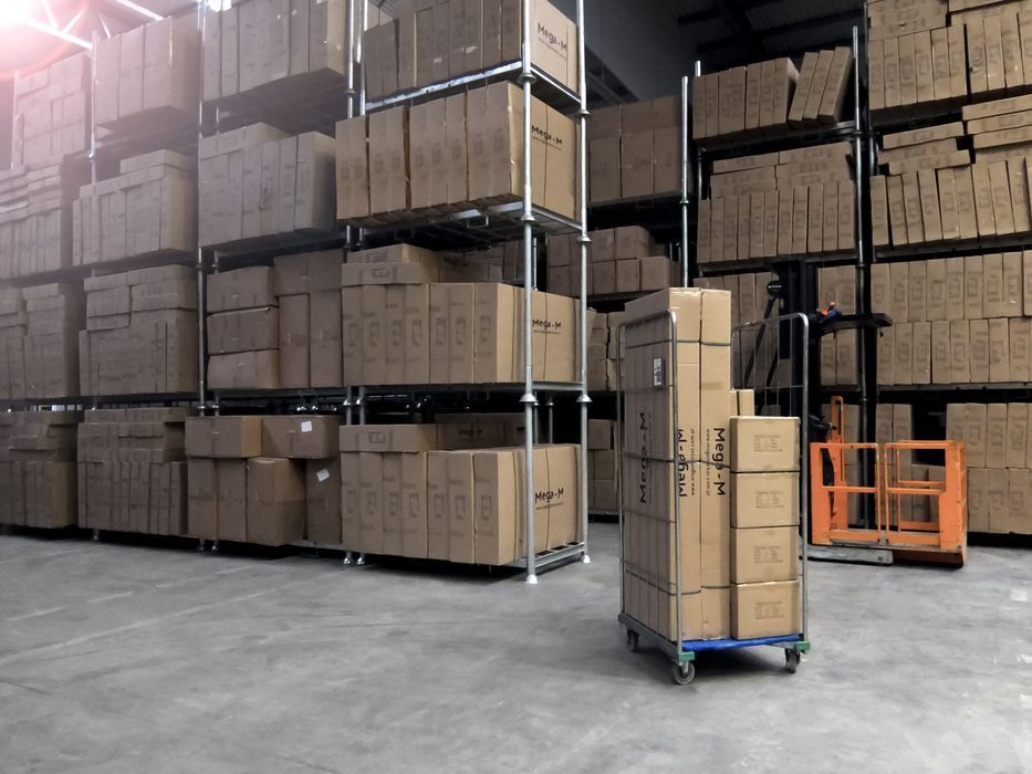 Rollkontener (rollcage, rollbox) wózek siatkowy transportowy niebieski