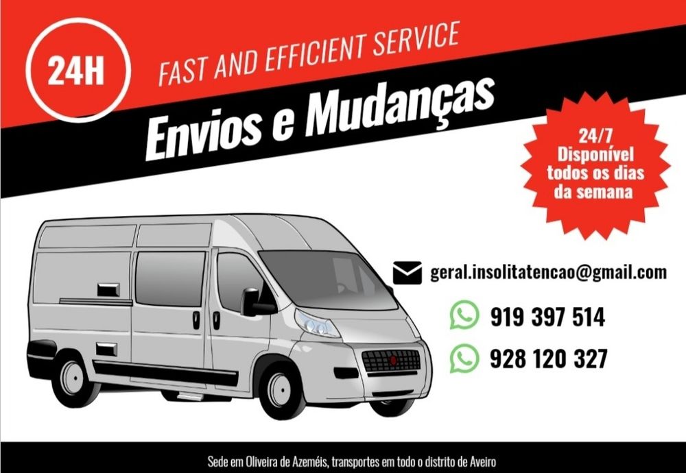 Transportes e mudanças em 24horas