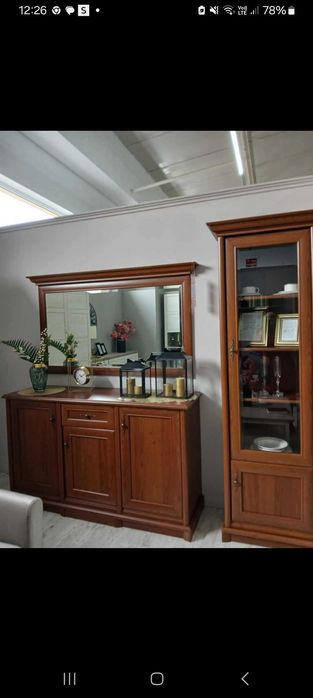 Zestaw mebli Kent 2xwitryna+komoda+lustro+2 stoliki nocne