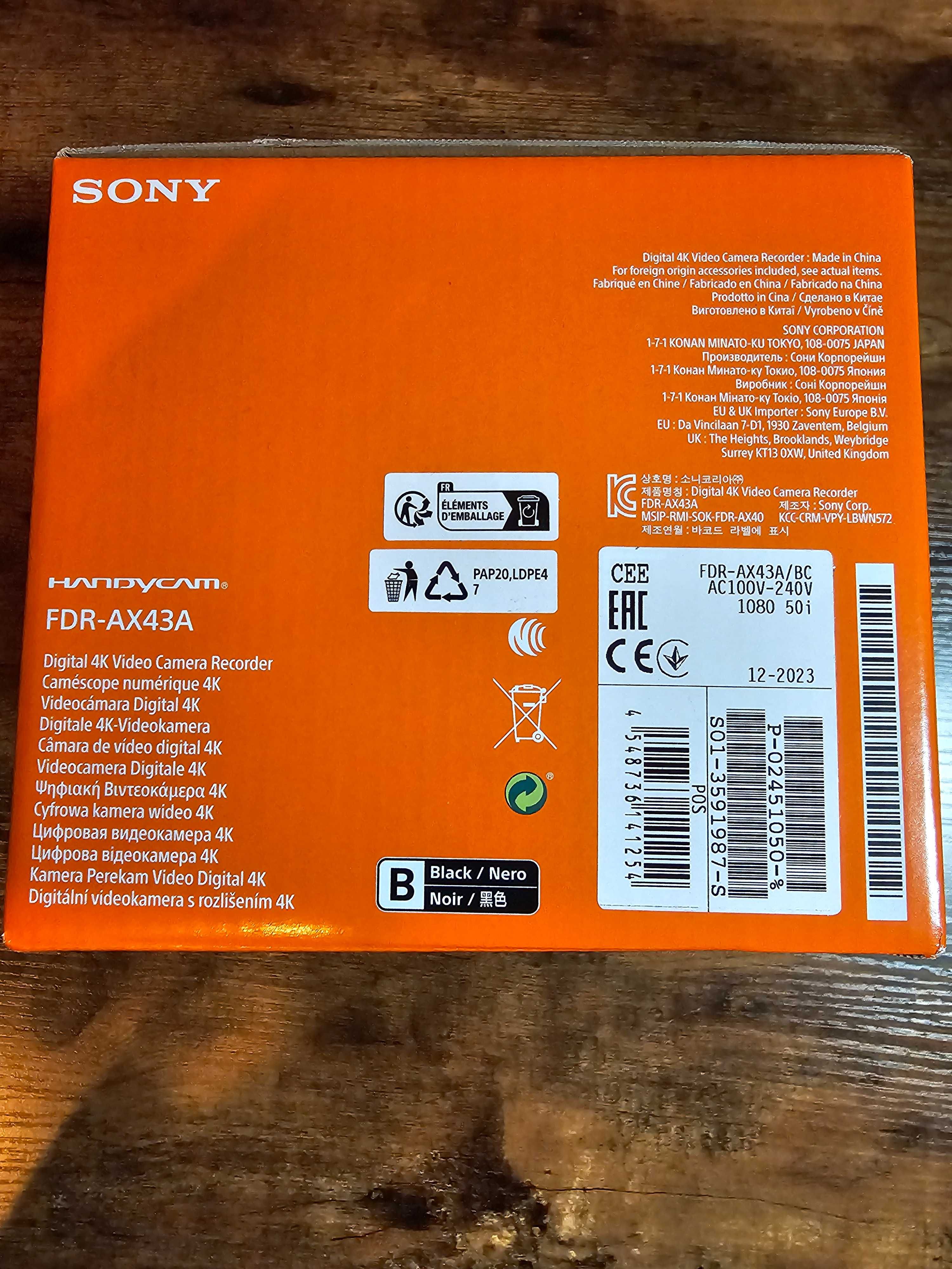 Sony Fdr-Ax43A Czarny (FDRAX43ABCEE)