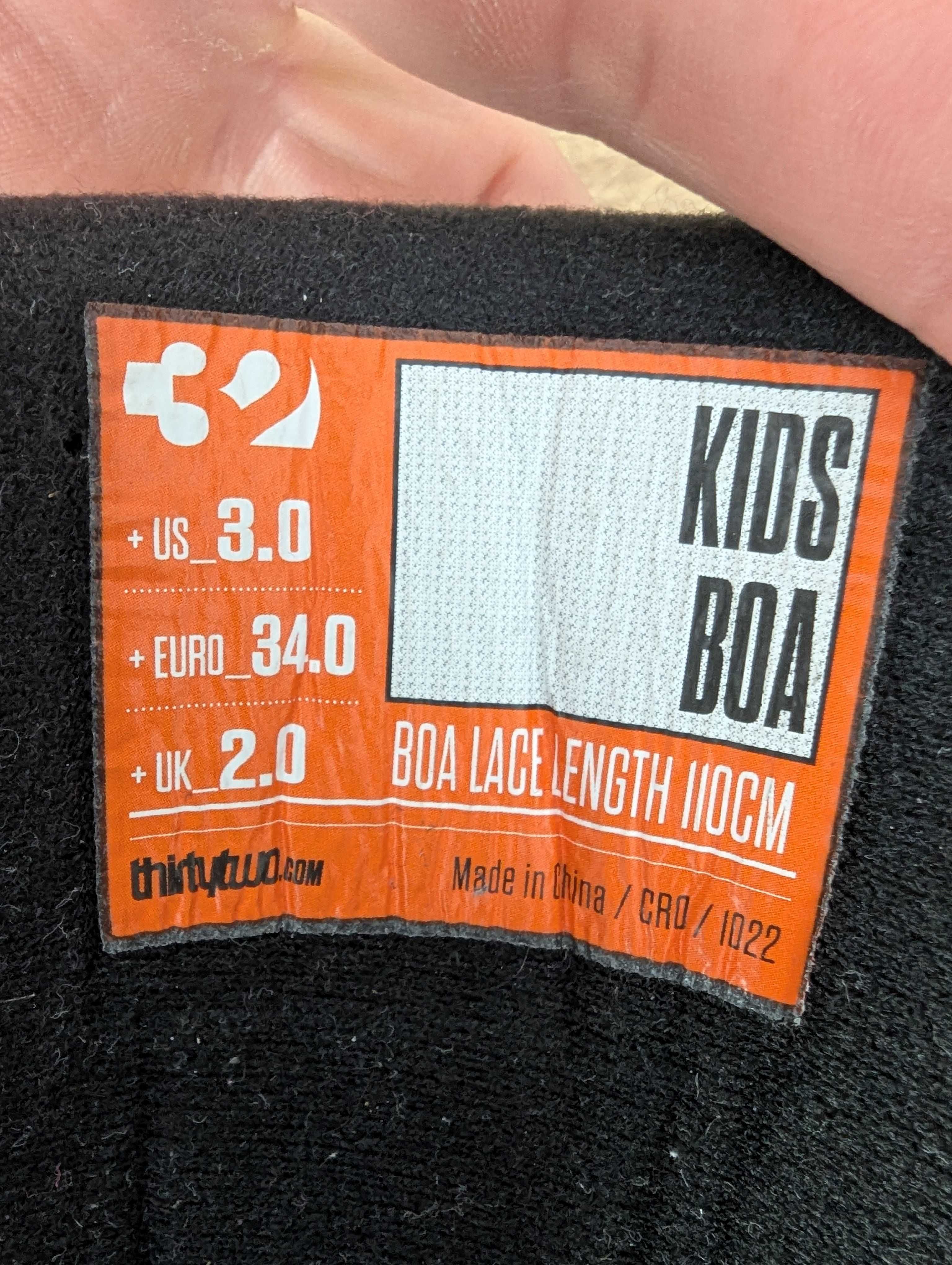 Dziecięce buty snowboardowe ThirtyTwo KIDS BOA Jr rozm. 34