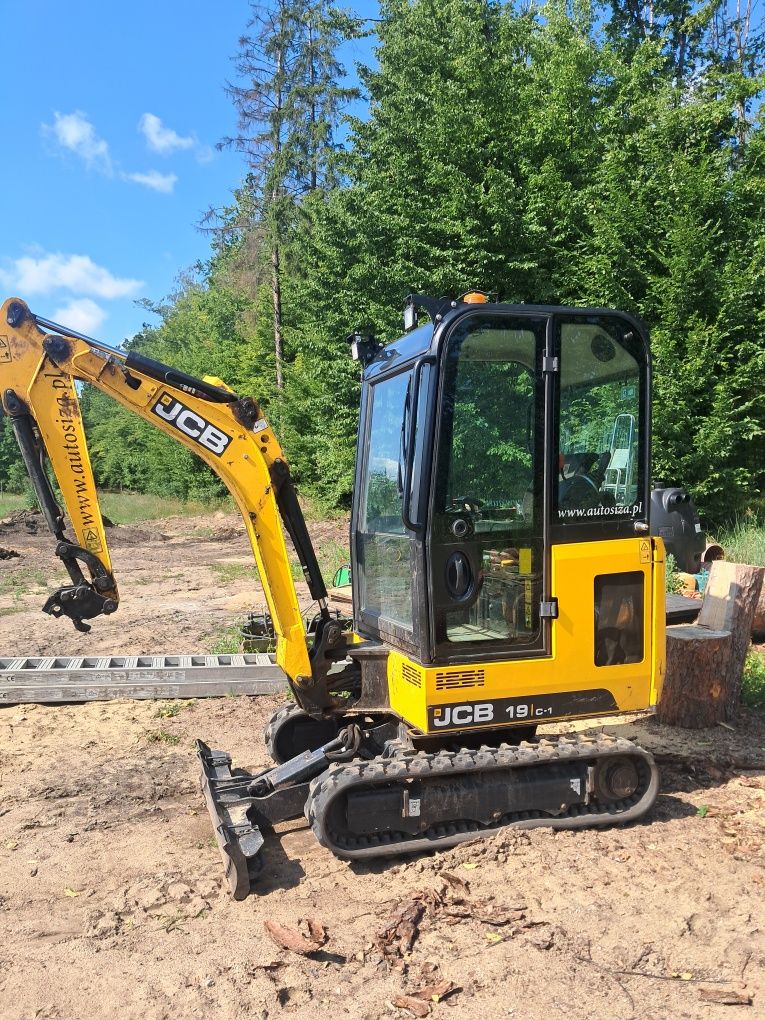 Minikoparka jcb 19c1,przesiewacz do ziemi chwytak hydrauliczny