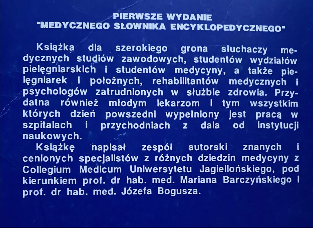 Medyczny słownik encyklopedyczny Barczyński Bogusz