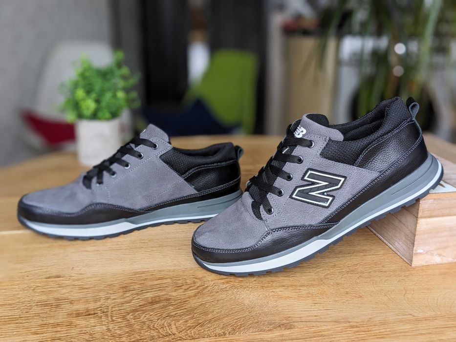 Чоловічі кросівки шкіра New Balance Весна Мужские кожаные кроссовки