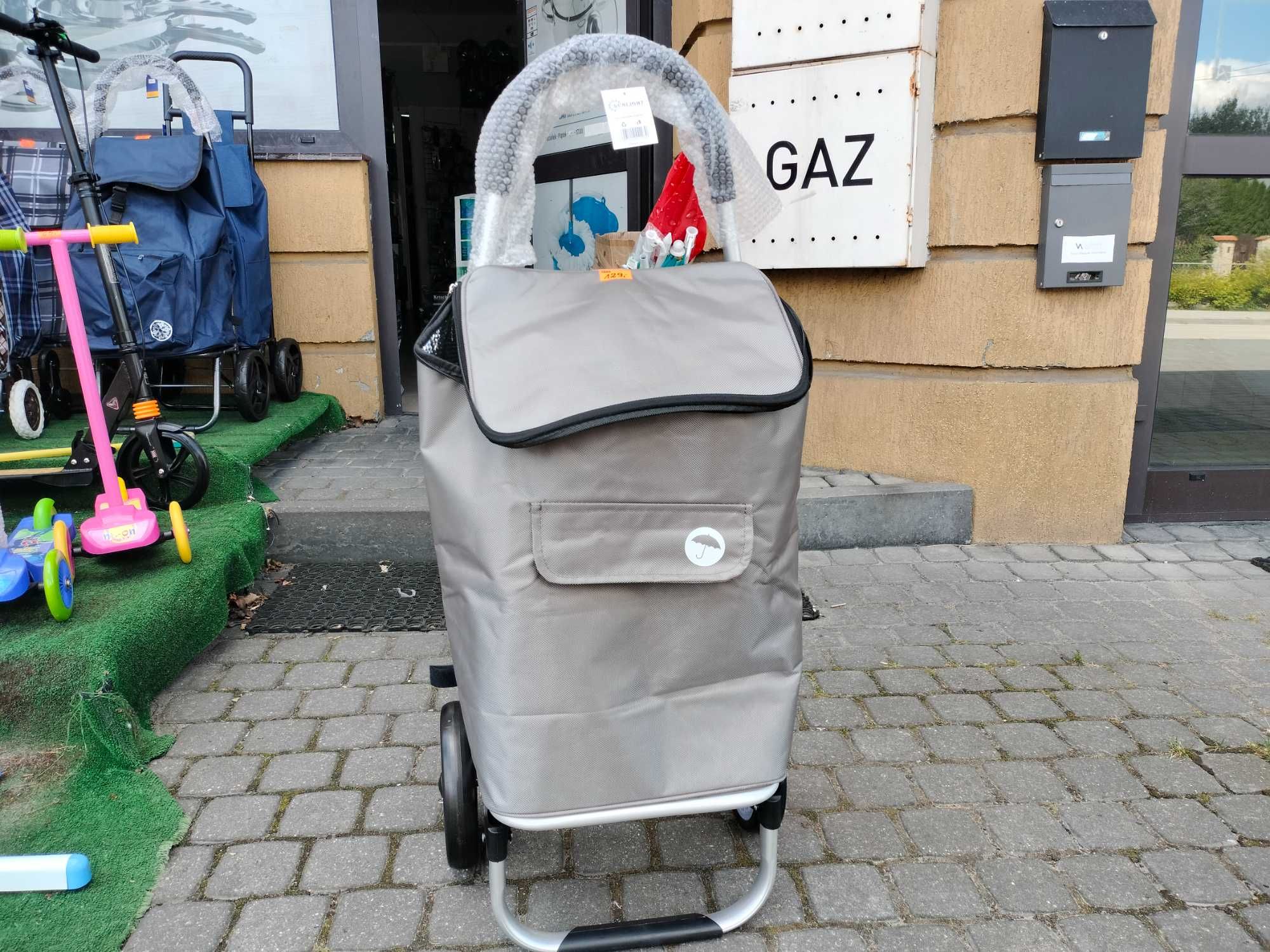 wózek na zakupy termiczna torba łożyska aluminiowy  NA KÓŁKACH DUŻA ta