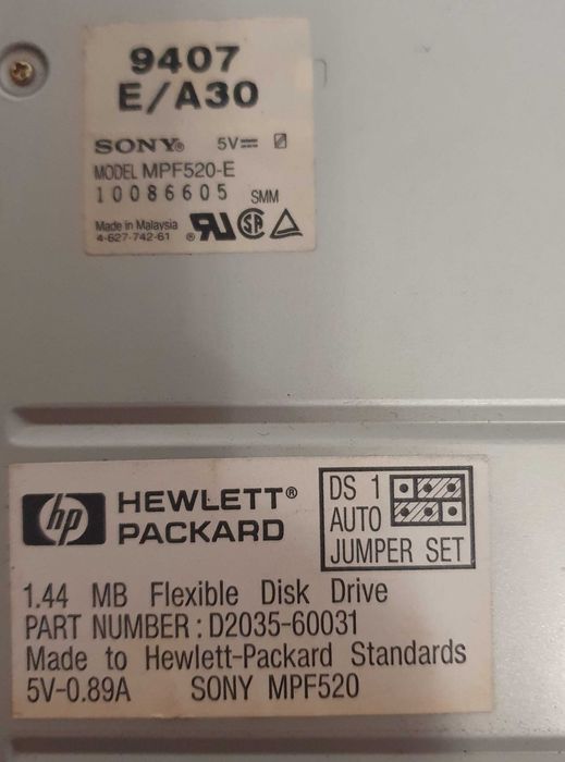 Drive/Leitor de disquetes interno, marca HP/Sony MPF520E, 3.5", 1.44Mb64550930009986121