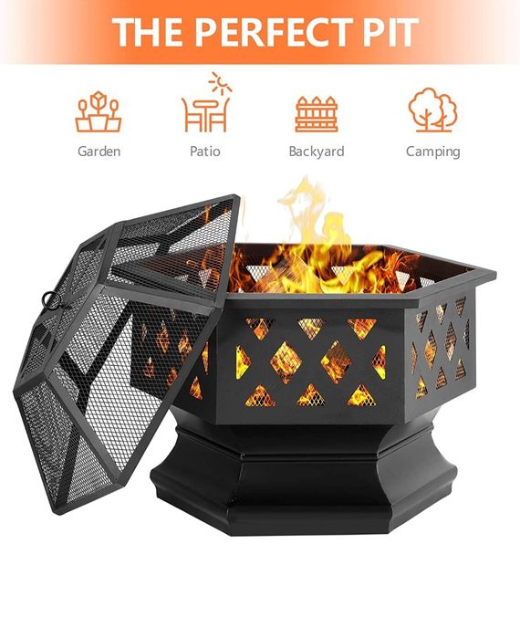 Fogueira exagonal de Jardim 70cm diâmetro