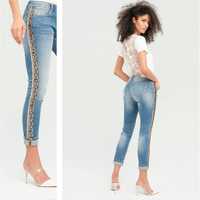 Fracomina jeansy jeans Tina skinny skiny rurki panterka XS 34 XXS 32