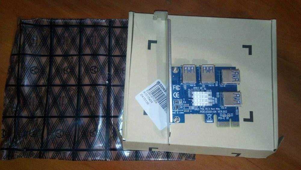 Плата розширения PCI-E 1х 4 разветвитель расширитель V2.0 Майнинг