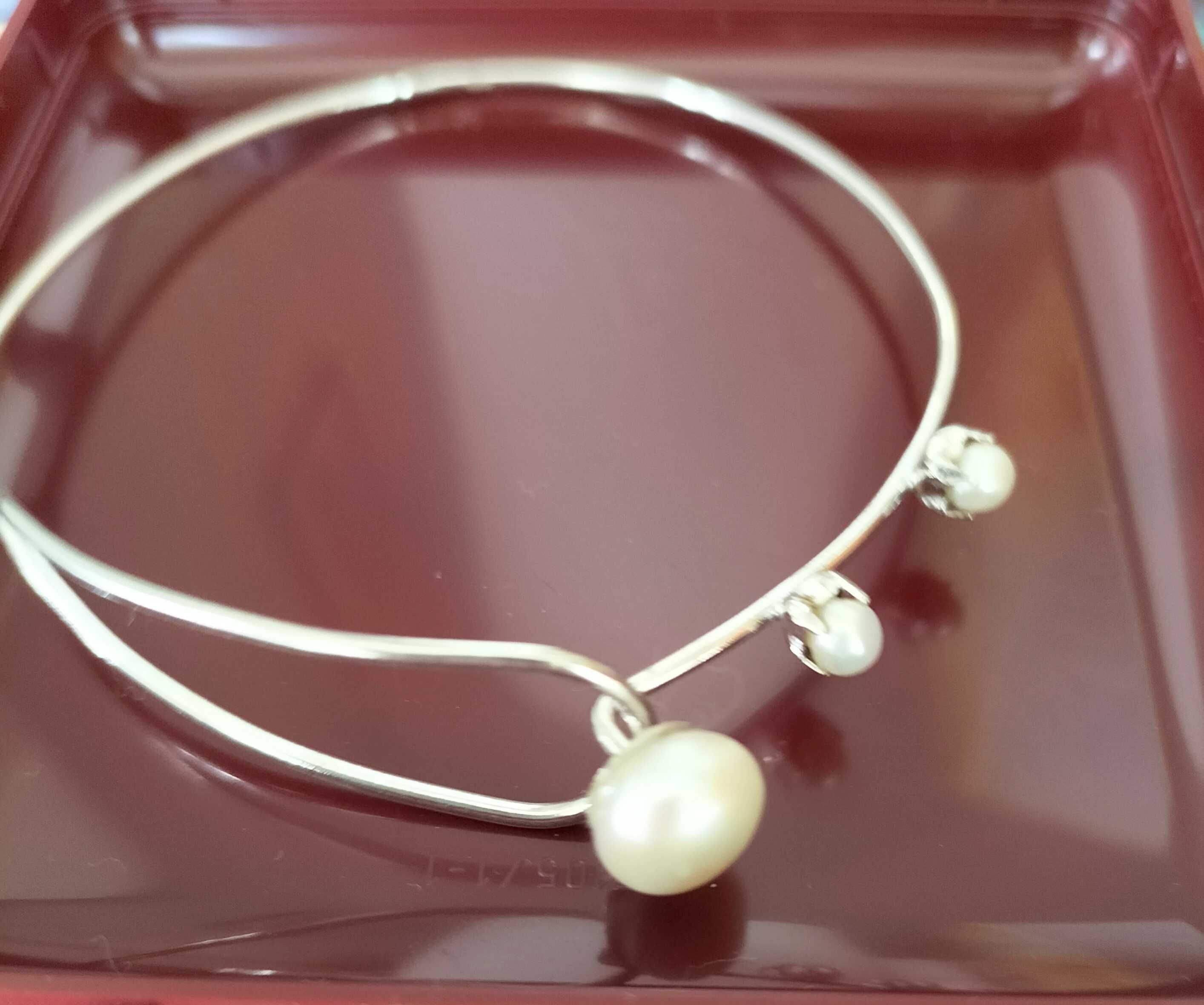 Pulseira em prata e pérola