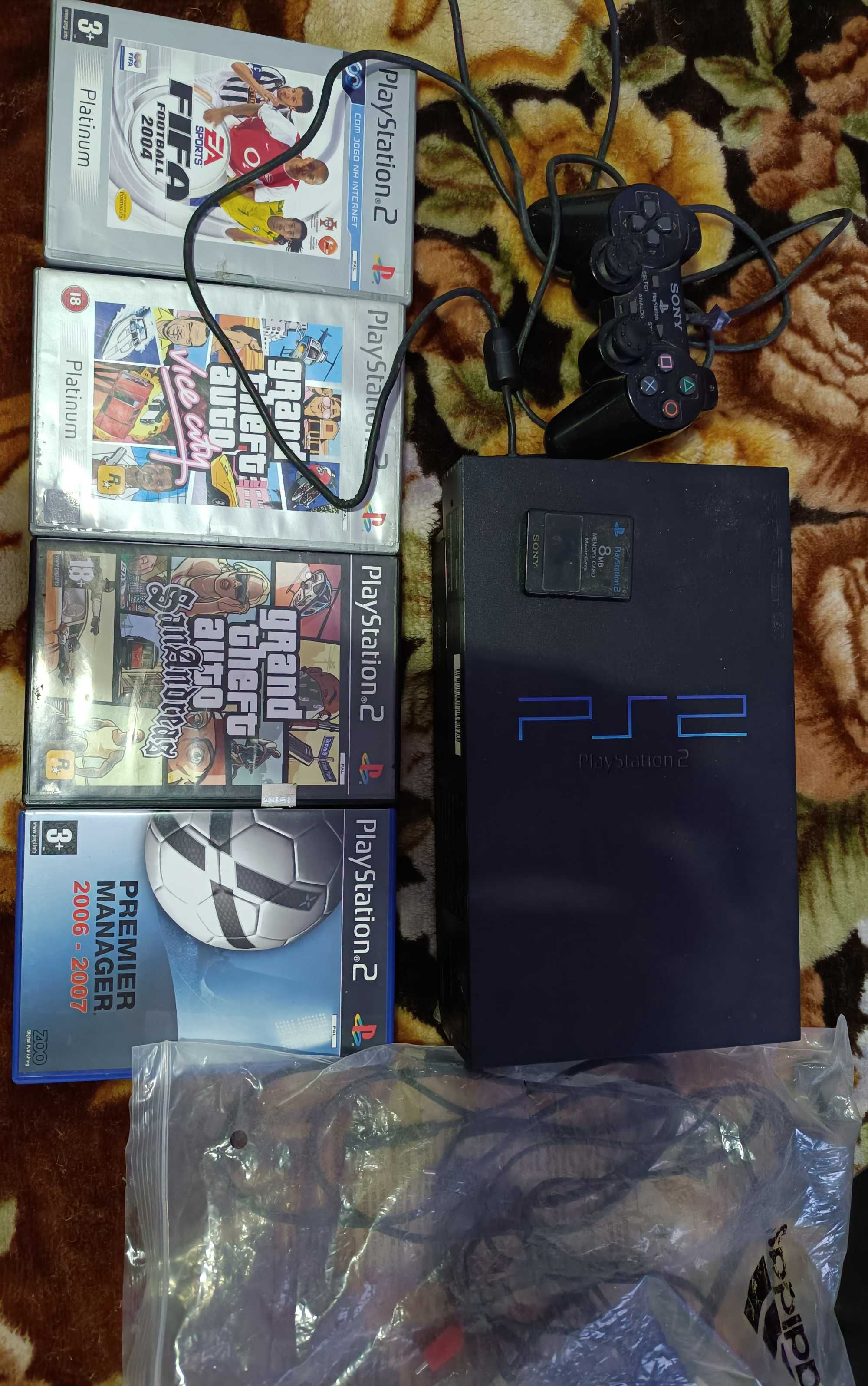 Playstation 2, San Andreas, vice city, Fifa 04,manager 06/07 e cartão