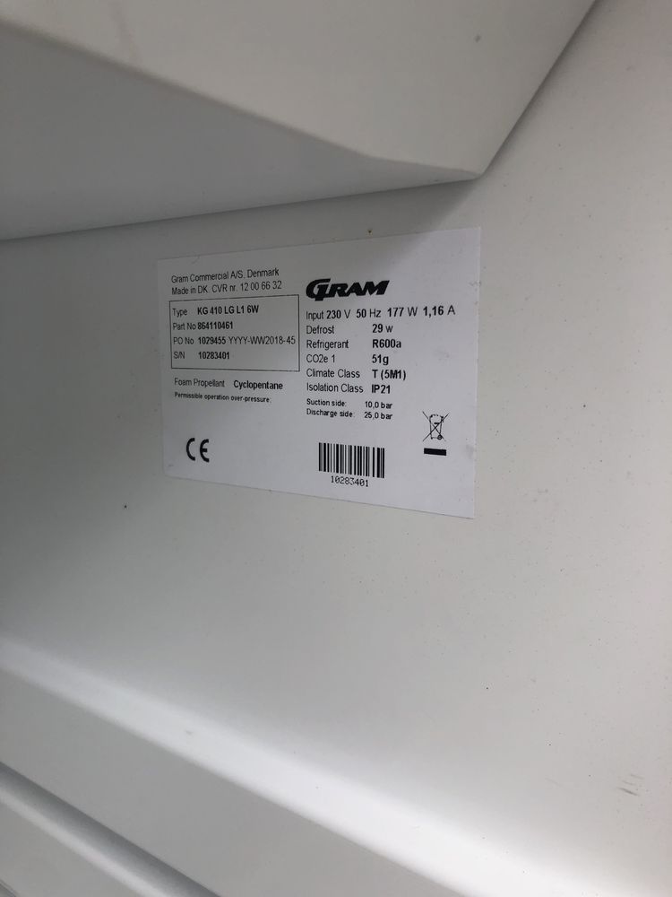 Chłodziarka lodówka GRAM szklana 410L [gwar/dowóz]
