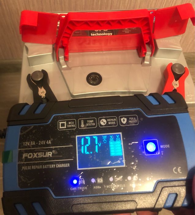Foxsur Зарядное устройство для автомобильного аккумулятора 6-150Ah