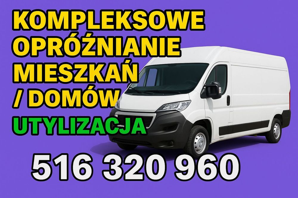 Wywóz, utylizacja Śmieci Mebli Opróżnianie Mieszkań, Firm, Piwnic