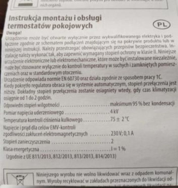 Regulator, termostat pokojowy Eberle RTR-E 3563, nowy