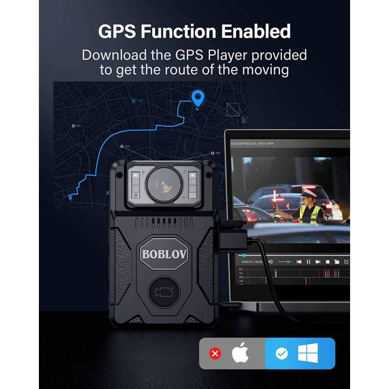 Боди камера BOBLOV M7, GPS, 128GB