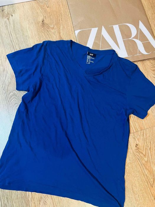 H&m niebieska koszulka t-shirt podkoszulka bluzka M 38