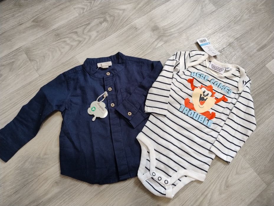 Набір речей на хлопчика 74/80. Лляна сорочка у подарунок. Ціна за все