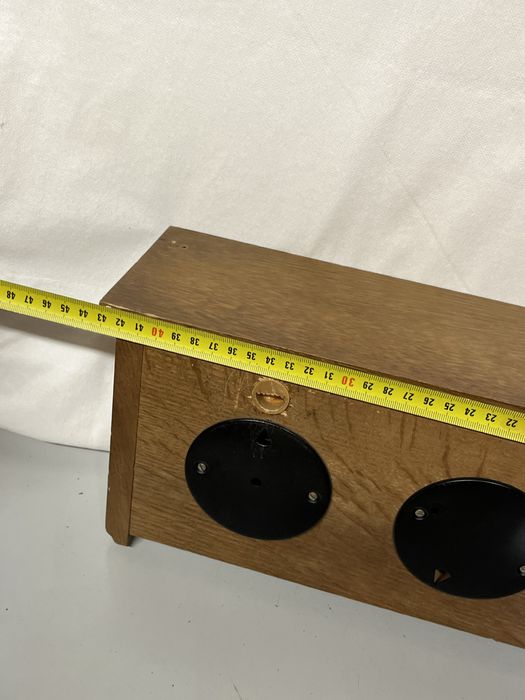 Półka i stacja pogodowa barometr drewno dąb