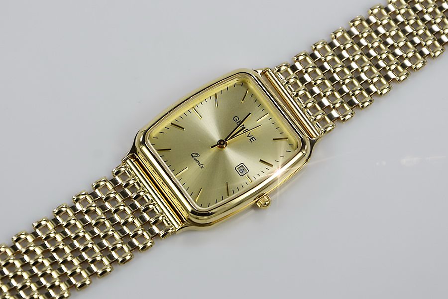Złoty zegarek z bransoletą męski 14k włoski Geneve mw002y&wb004y B