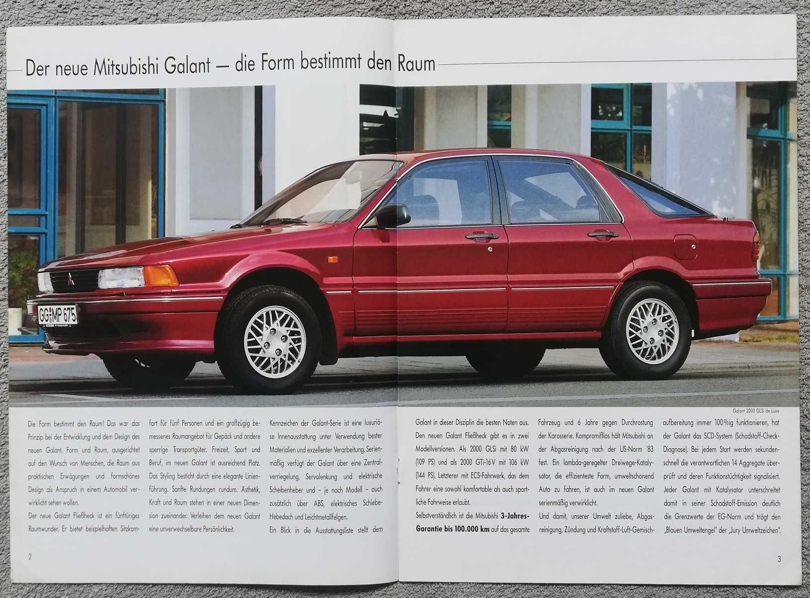 Prospekt Mitsubishi Galant rok 1989