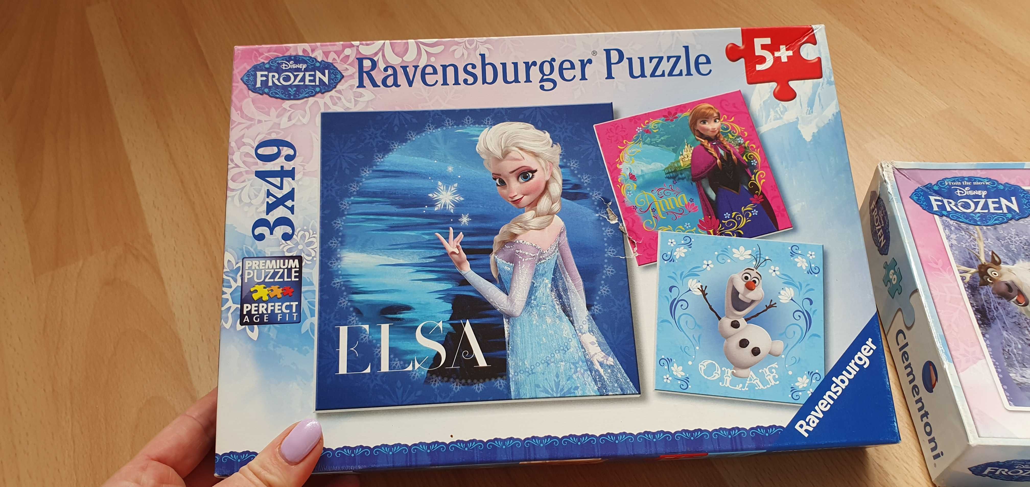 Zestaw trzech pudełek puzzli Frozen, Kraina Lodu
