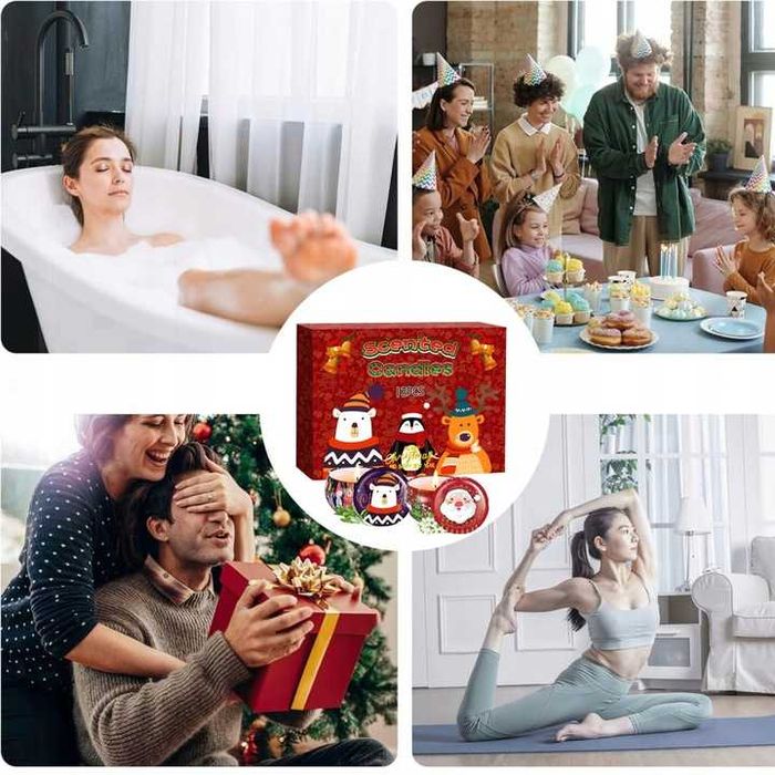 Świeczki Zapachowe Sojowe Naturalne Świąteczne Zestaw Prezentowy 12 sz