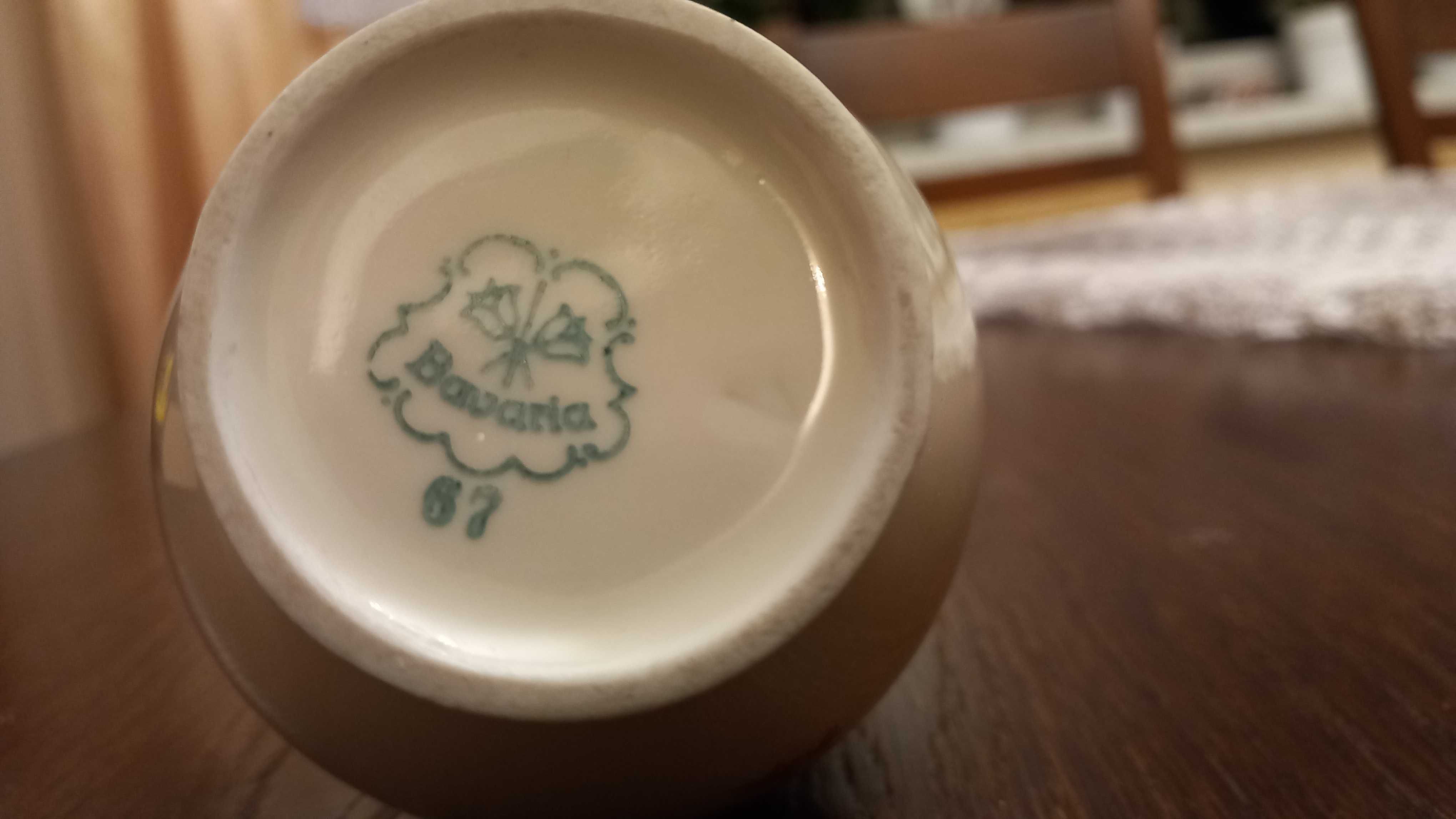 Porcelana Bavaria Rosenthal dzbanek zdobiony kwiatami i złotem