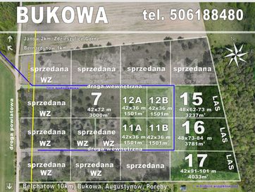 Działka Bukowa Bełchatów WZ 1500m2