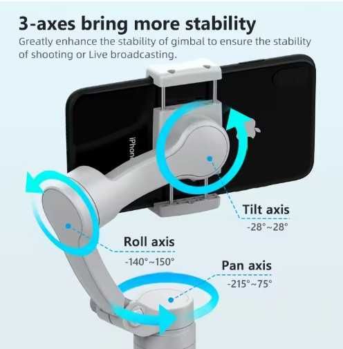Gimbal para telemóvel Axnen hq3 3-axis dobrável