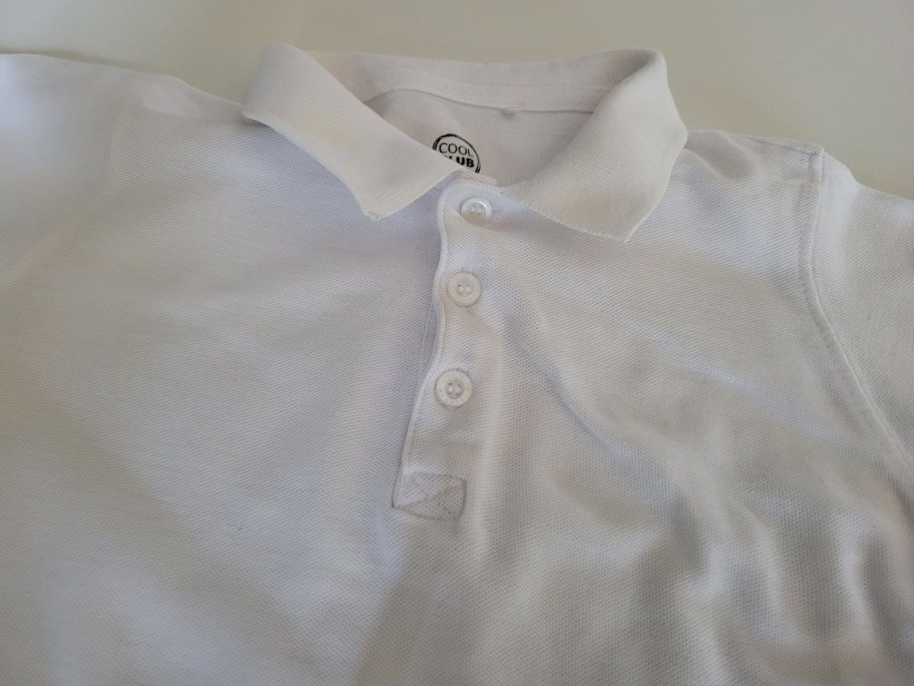 Biała koszula  z krótkim rękawem koszulka dziecięca