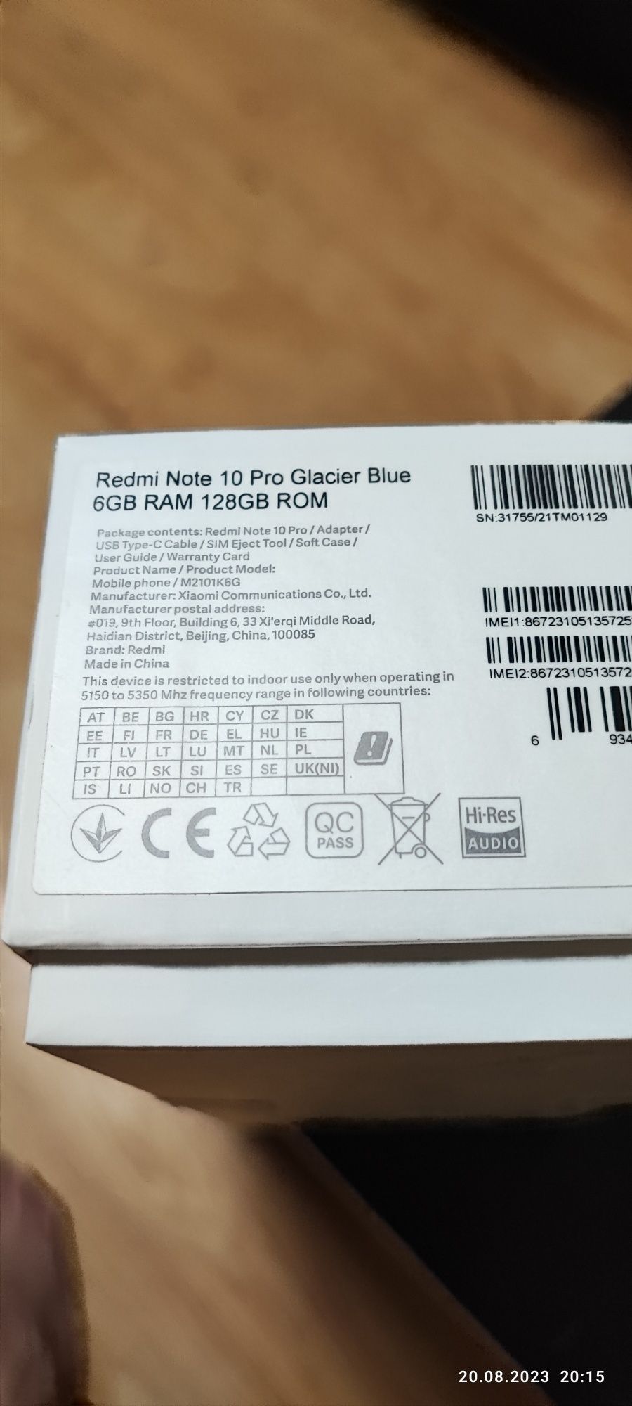 Xiaomi Redmi Note 10 pro 6GB RAM 128 GB