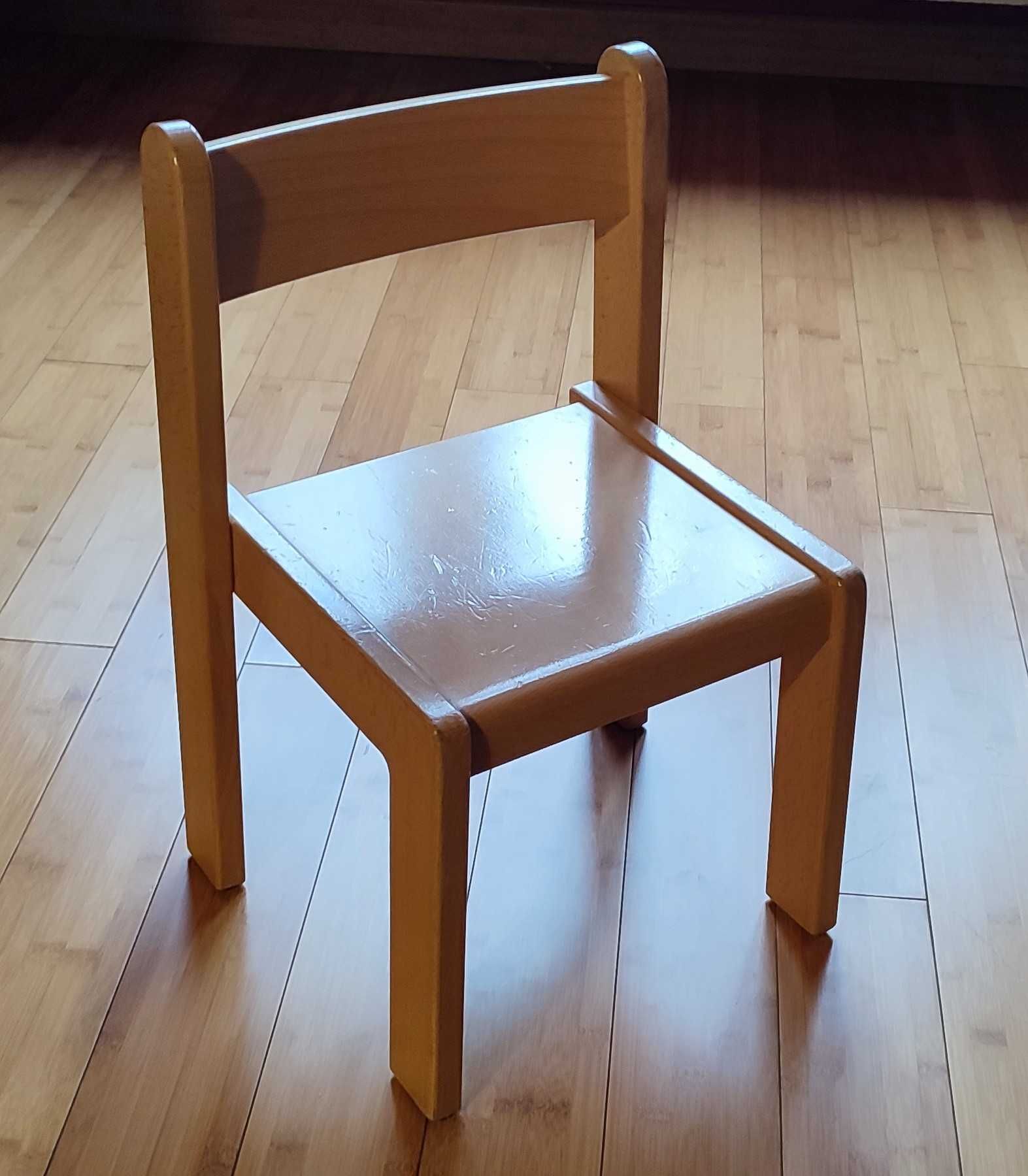 Stolik otwierany i krzesełko drewniane dla dziecka, zestaw