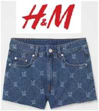 H&M Denim Krótkie Spodenki Szorty Dżinsowe 34 XS 100% Bawełna Nowe