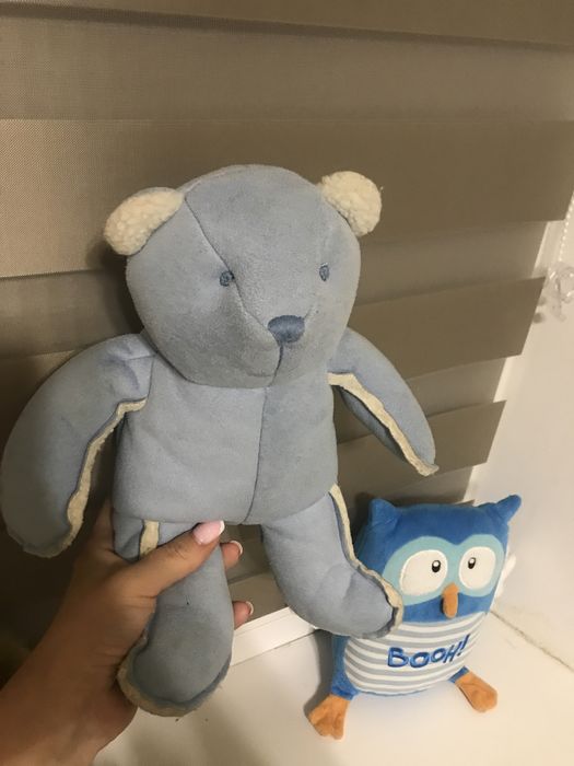 Мягкие игрушки лотами сова, мишки декоративные интерьерные