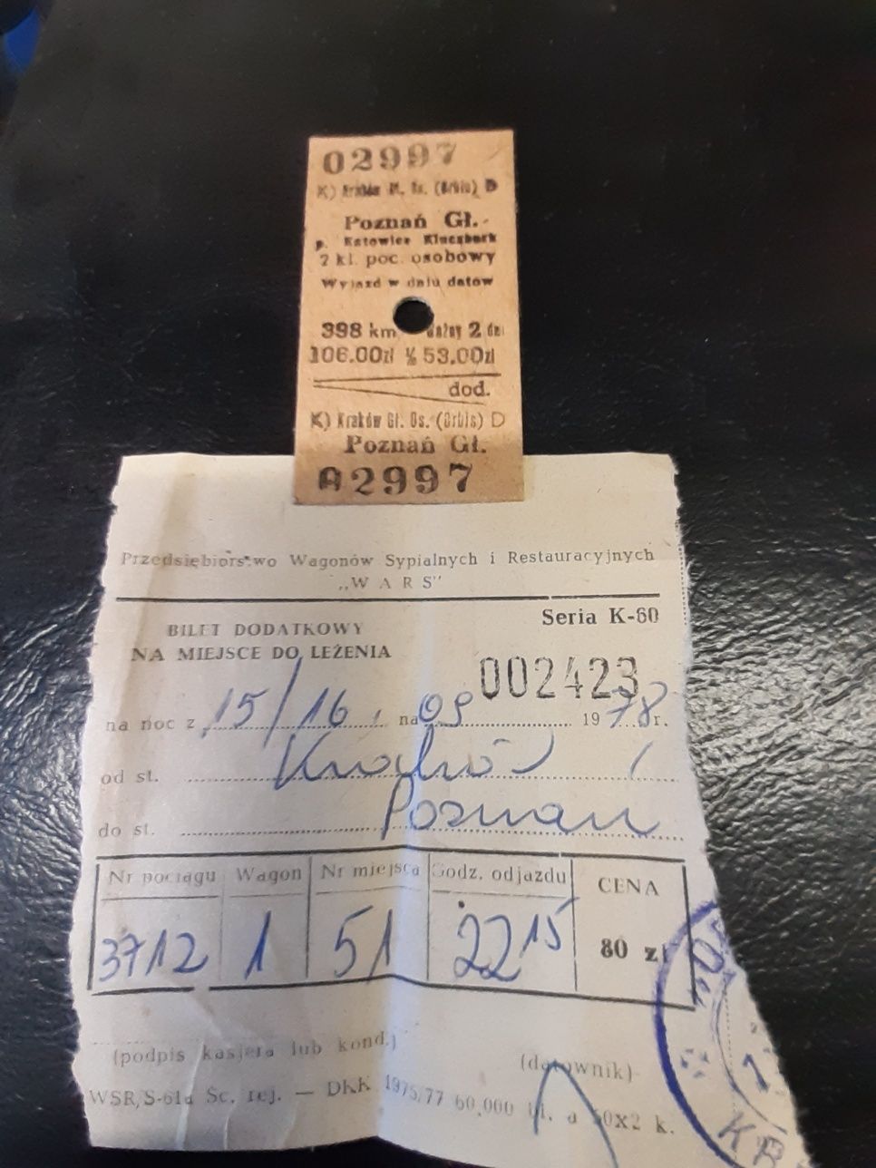 Stary bilet PKP dla kolekcjonera