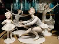 Figurki Wallendorfa Tancerki łyżwiark porcelana i