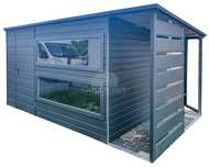 SCHOWEK DOMEK OGRODOWY 3,5X2M Wiata 1M Antracyt Dach Spad W Tył Ts716